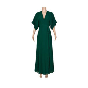 Reformation Maxi Dress Womens Medium Winslow Long Maxi Dress Emerald Boho NEW